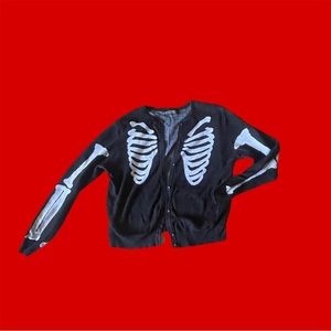 Kreepsville Cropped skeleton cardigan